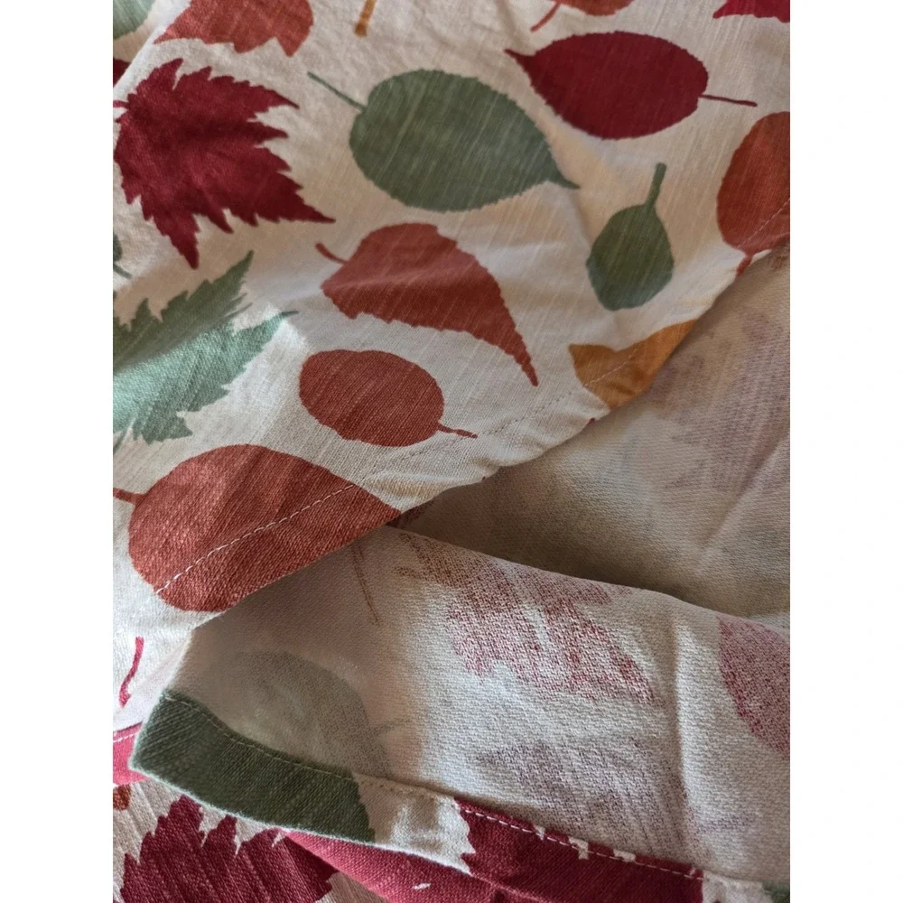 Threshold 66 Round Tablecloth Fall Leaves Thanksgiving Cotton